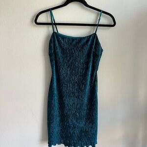 Lush teal velvet dress